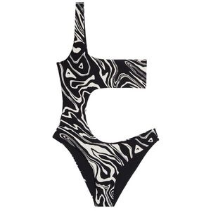 WEWOREWHAT One Shoulder Cut Out One Piece Swimsuit